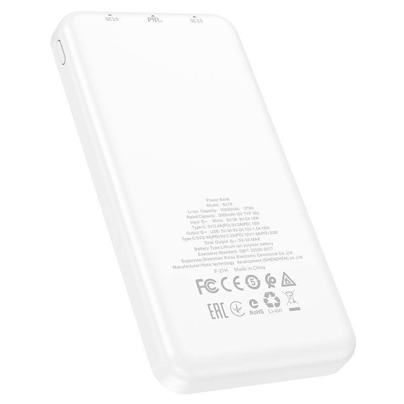 Borofone BJ19 10000 mAh Ağ Power Bank